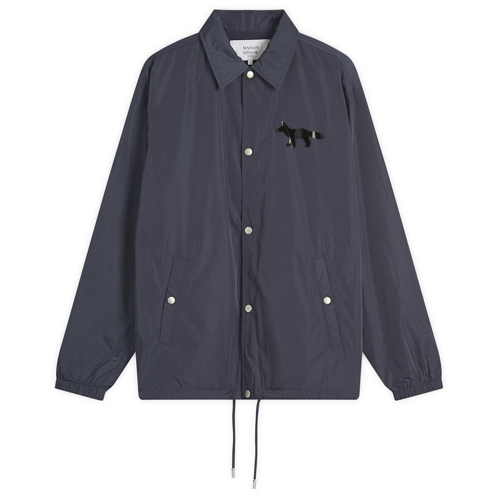 Photo: Maison Kitsuné Men's Tonal Logo Coach Jacket in Slate Grey