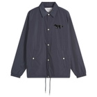 Maison Kitsuné Men's Tonal Logo Coach Jacket in Slate Grey