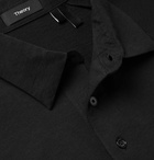 Theory - Slim-Fit Mélange Cotton-Jersey Polo Shirt - Black