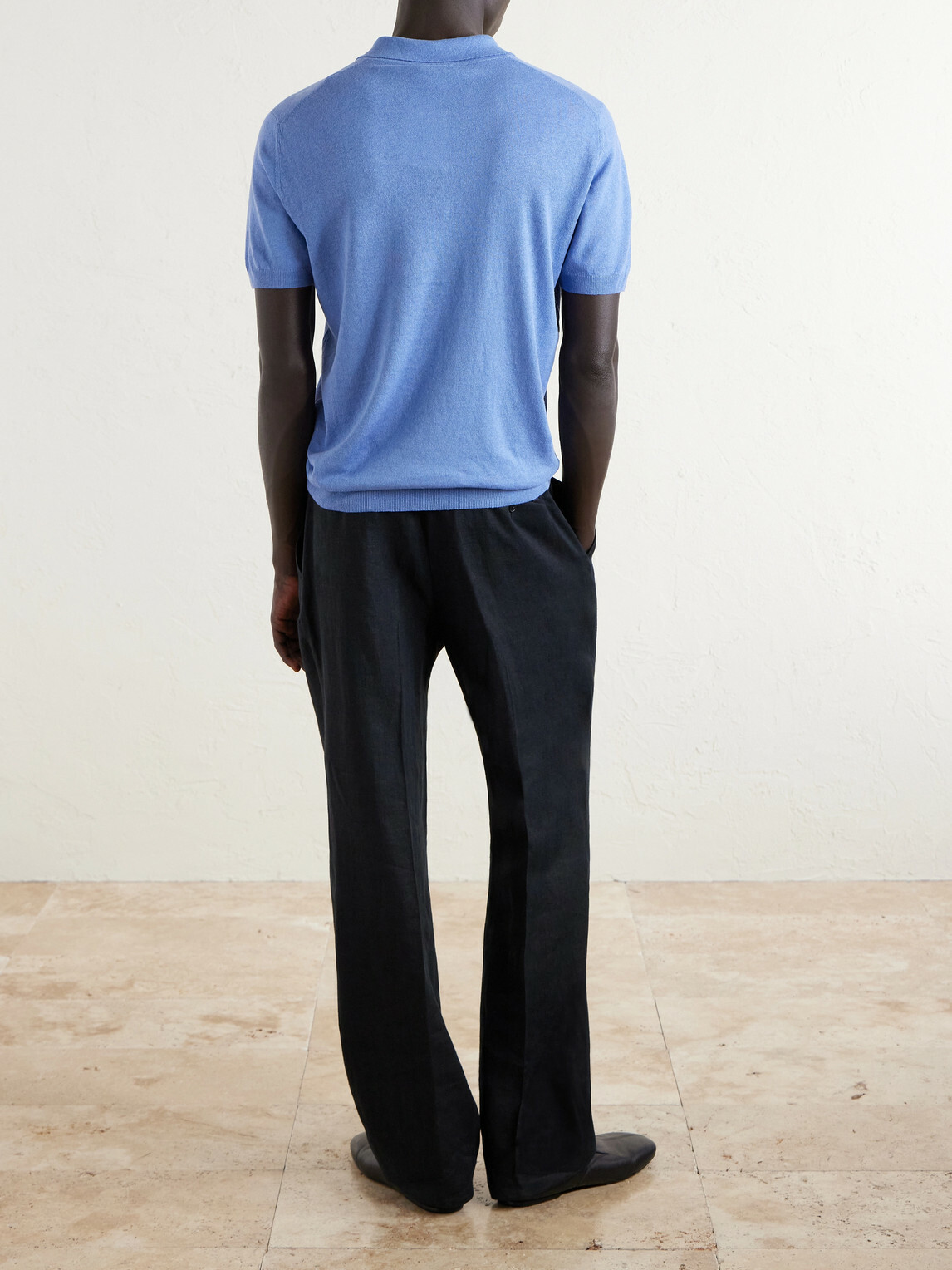 Altea - Linen and Cotton-Blend Polo Shirt - Blue