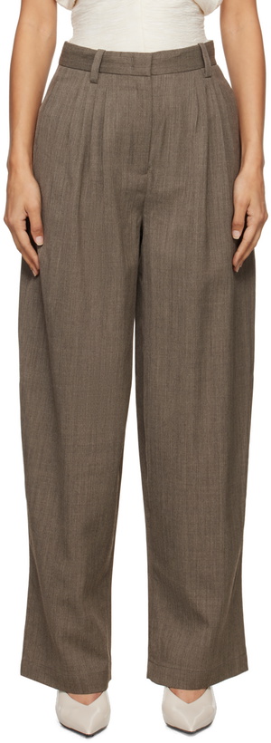 Photo: CO Brown Pleated Barrel Trousers