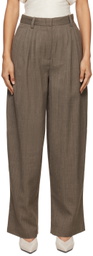 CO Brown Pleated Barrel Trousers