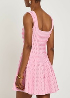 Simkhai Vanna Scalloped Knit Mini Dress Pink