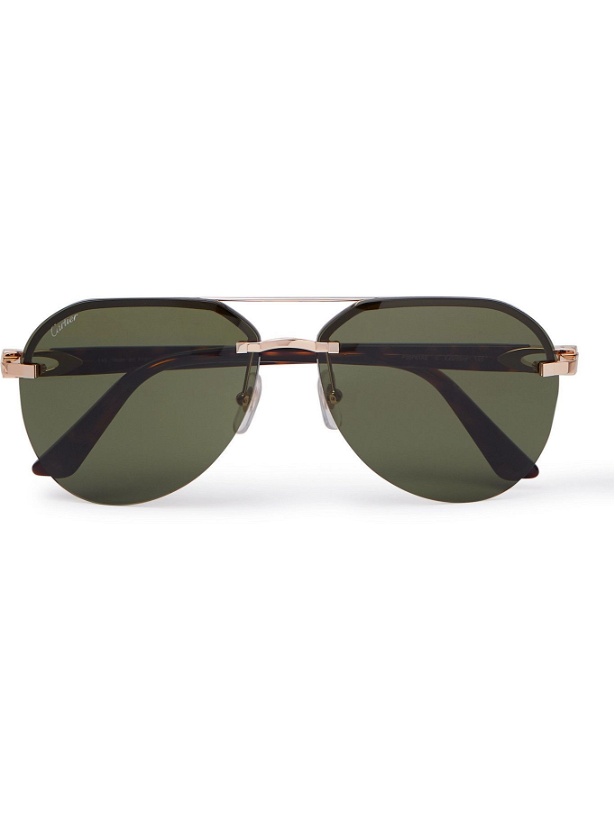 Photo: Cartier Eyewear - Aviator-Style Gold-Tone and Tortoiseshell Acetate Sunglasses