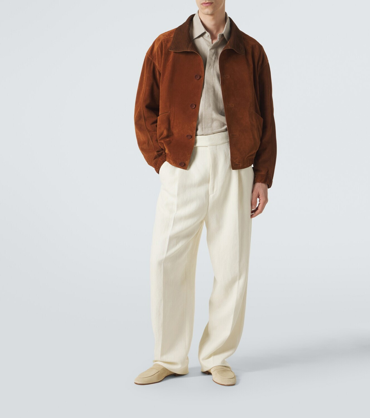 Zegna Wool and linen wide-leg pants