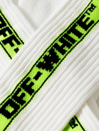 Off-White - Logo-Jacquard Ribbed Cotton-Blend Socks
