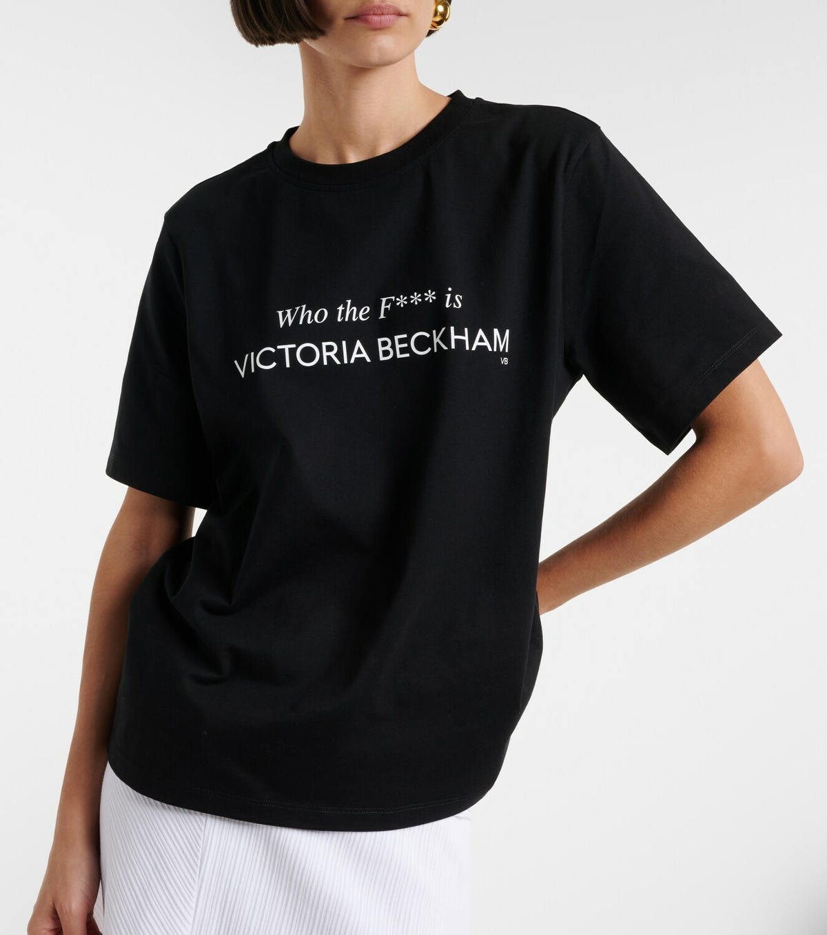 Victoria Beckham Printed cotton jersey T-shirt