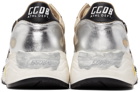 Golden Goose Silver & Beige Running Sole Sneakers
