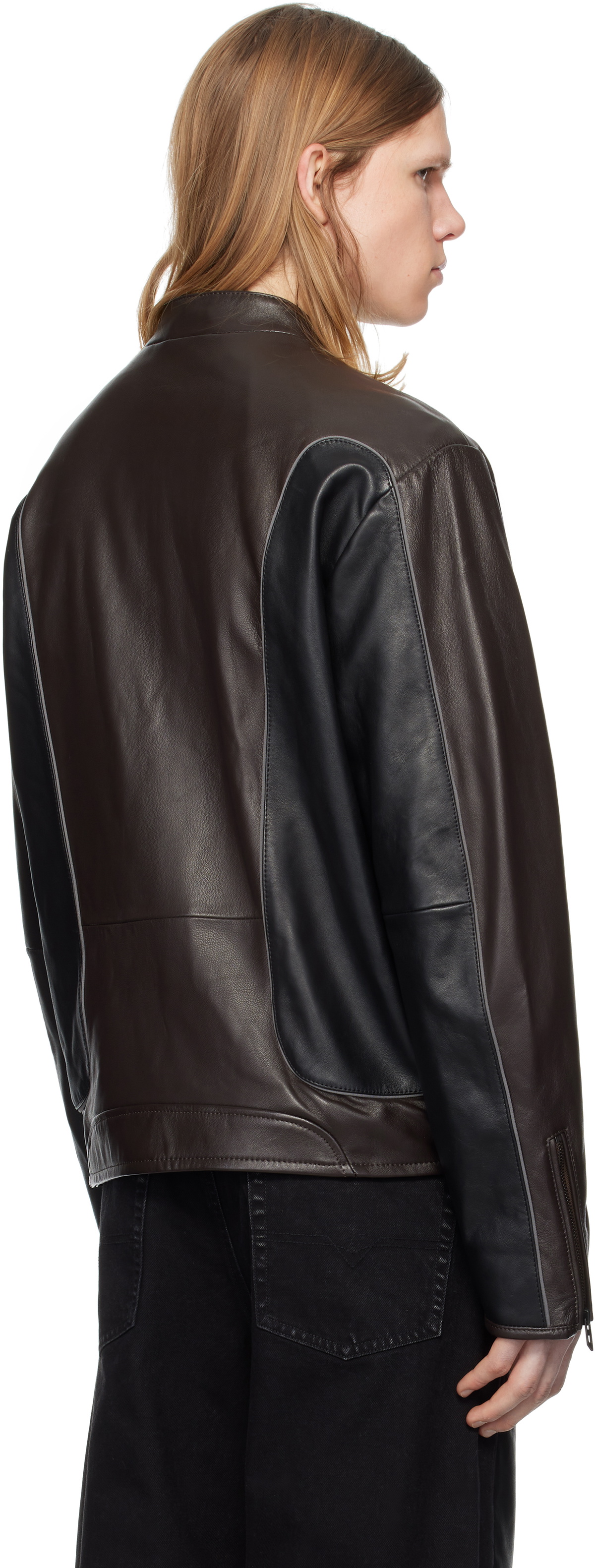 Diesel Black & Brown L-Krixy Leather Jacket Diesel