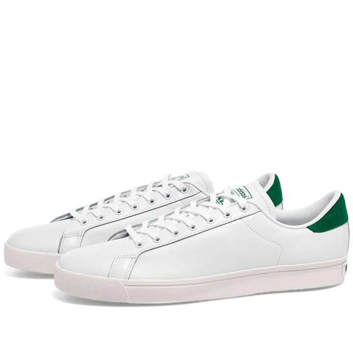 Photo: Adidas Men's Rod Laver Vin Sneakers in White/Green
