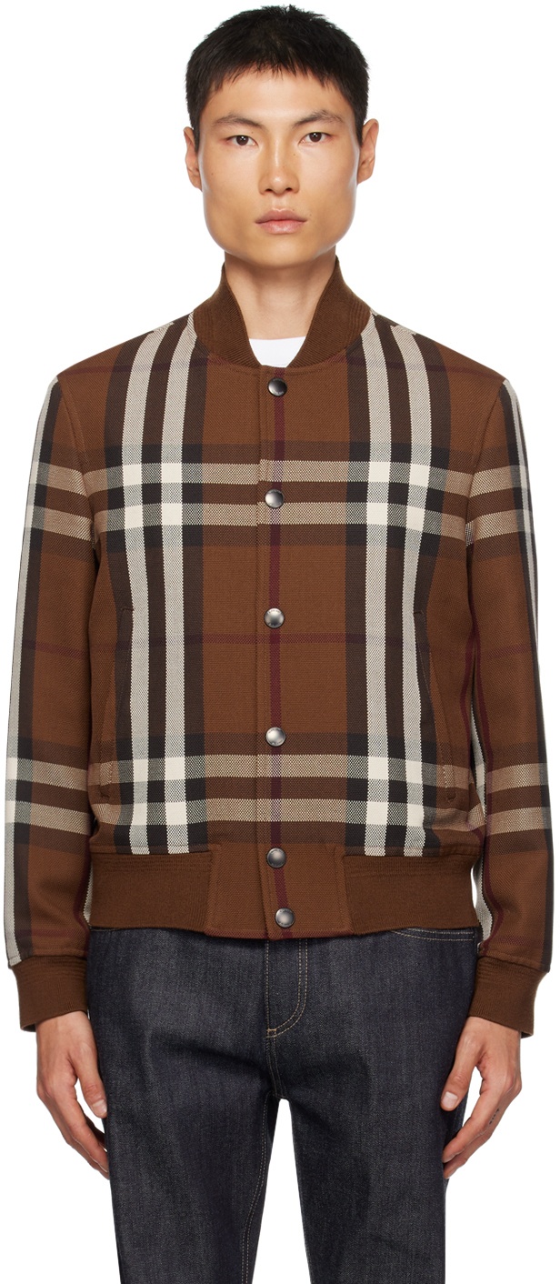 Burberry Brown Check Bomber Jacket Burberry