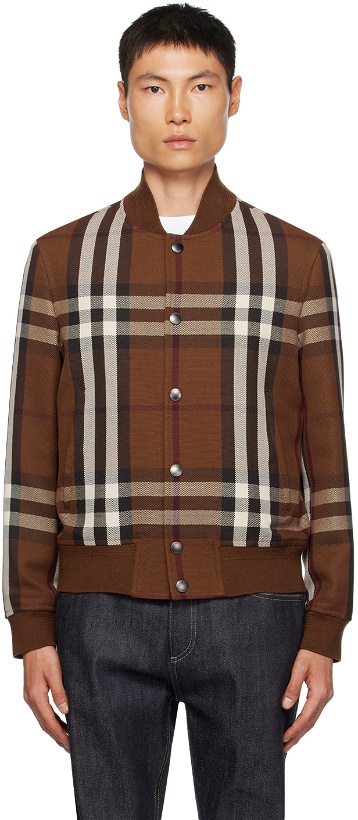 Photo: Burberry Brown Check Bomber Jacket