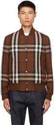 Burberry Brown Check Bomber Jacket