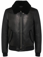 TOM FORD Grained Leather Down Bomber Jacket