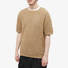 Daily Paper Men's Shield Crochet T-Shirt in Hazel Brown