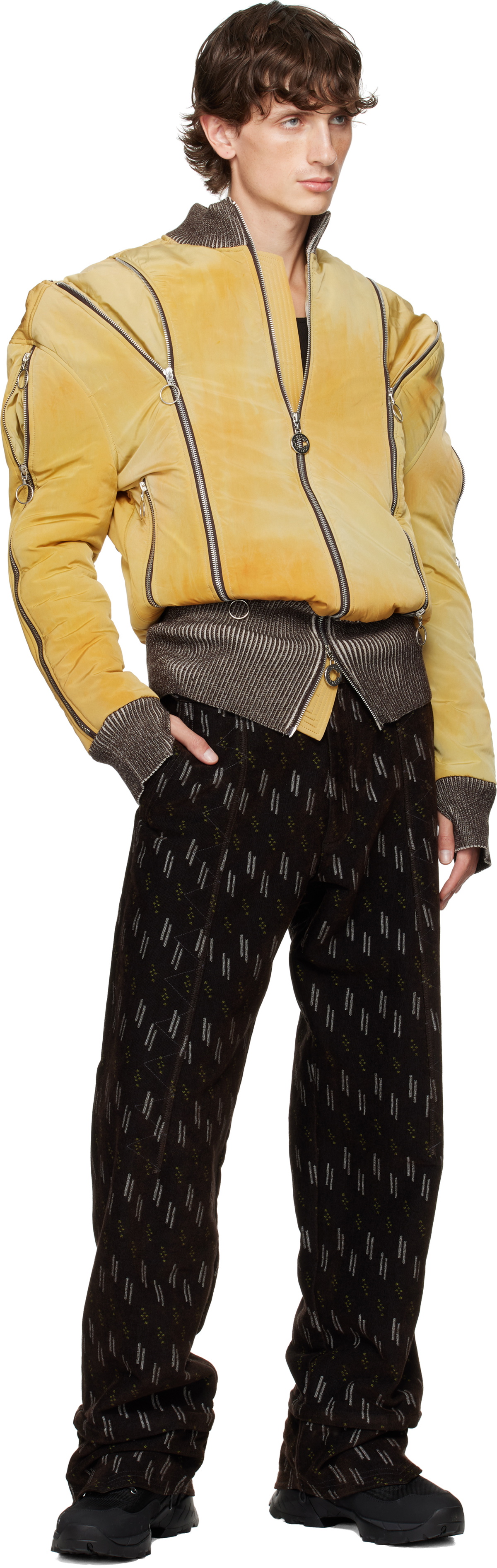 Charlie Constantinou Yellow Adjustable Fit Bomber Jacket