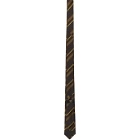 Fendi Brown and Yellow Silk Stripe Tie