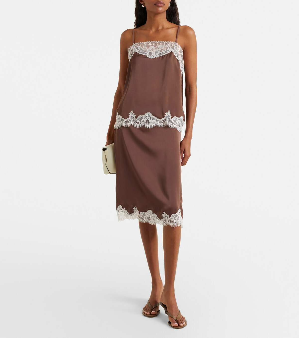 Faithfull Marisol lace-trimmed midi skirt