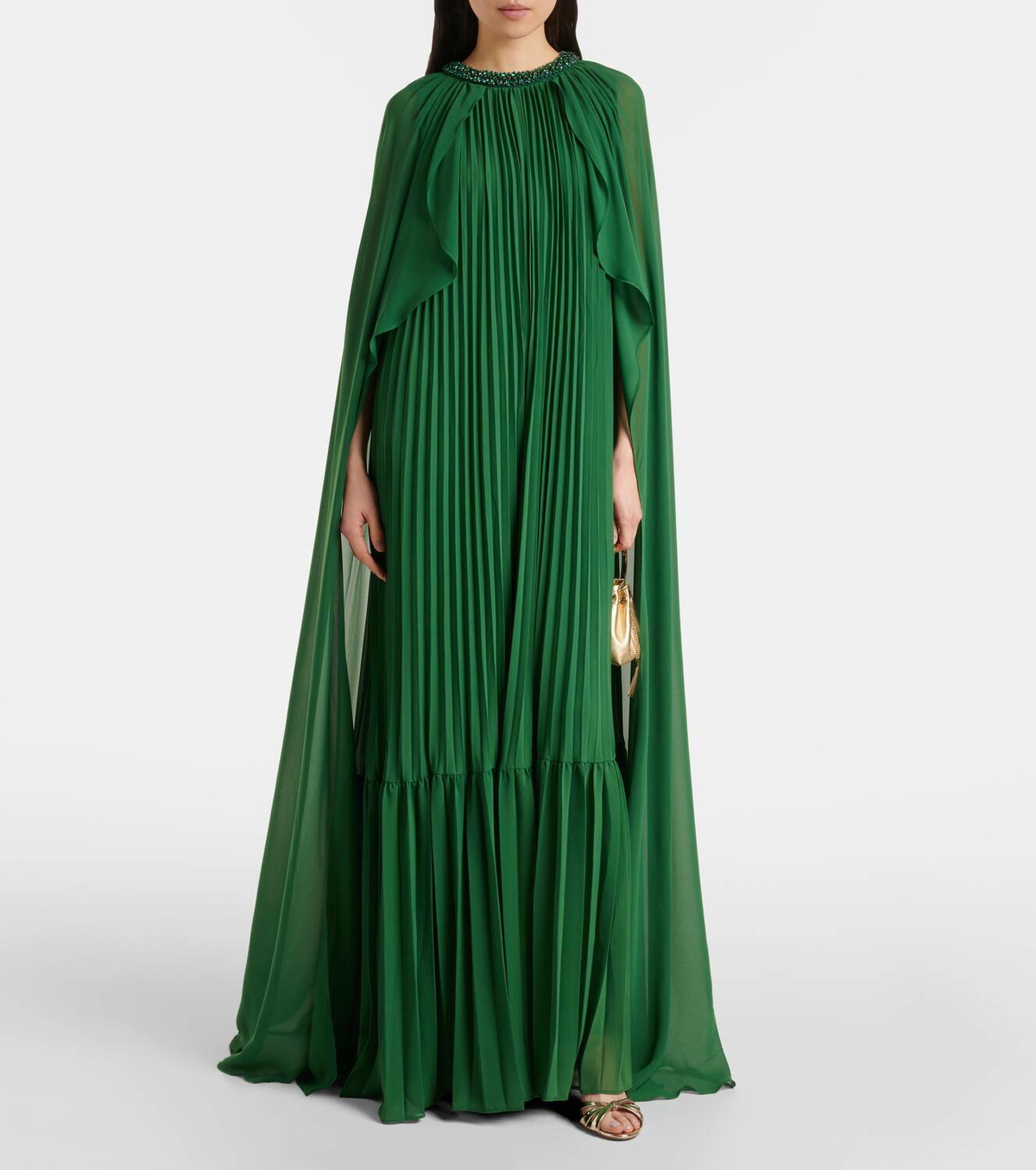 Self-Portrait Caped chiffon gown