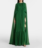 Self-Portrait Caped chiffon gown