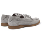 Brunello Cucinelli - Suede Boat Shoes - Gray