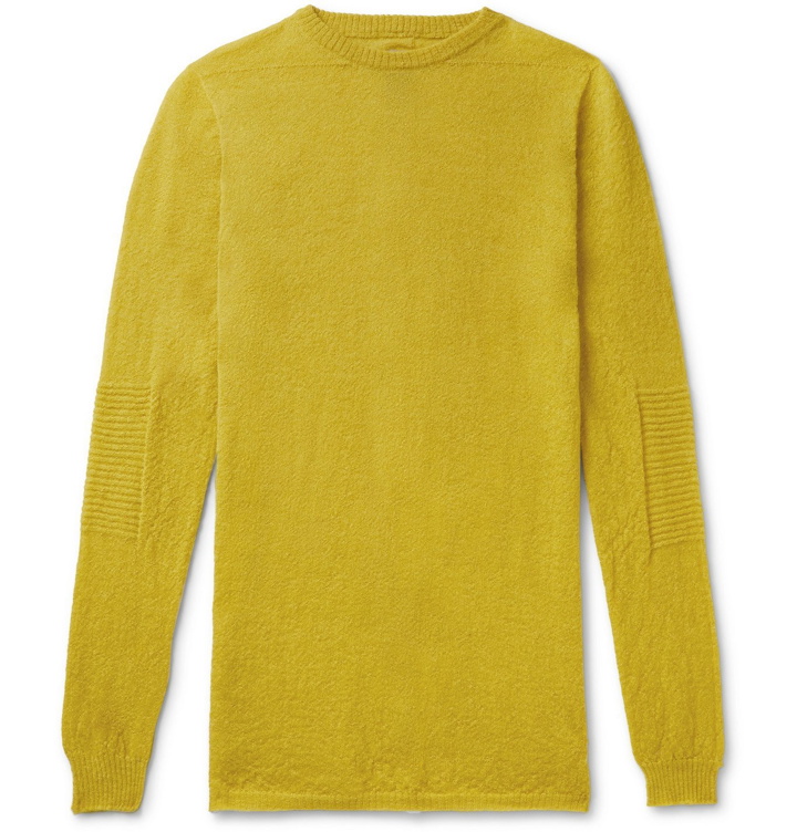 Photo: Rick Owens - Biker Slim-Fit Knitted Sweater - Yellow