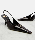 Saint Laurent Babylone eel leather slingback pumps
