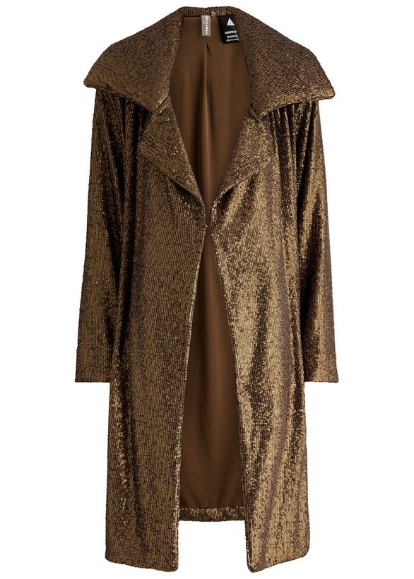 Photo: Norma Kamali Sequin-embellished Stretch-tulle Coat Bronze