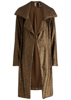 Norma Kamali Sequin-embellished Stretch-tulle Coat Bronze