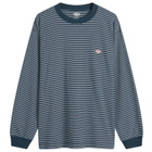 Danton Men's Long Sleeve Stripe Logo T-Shirt in Green/White