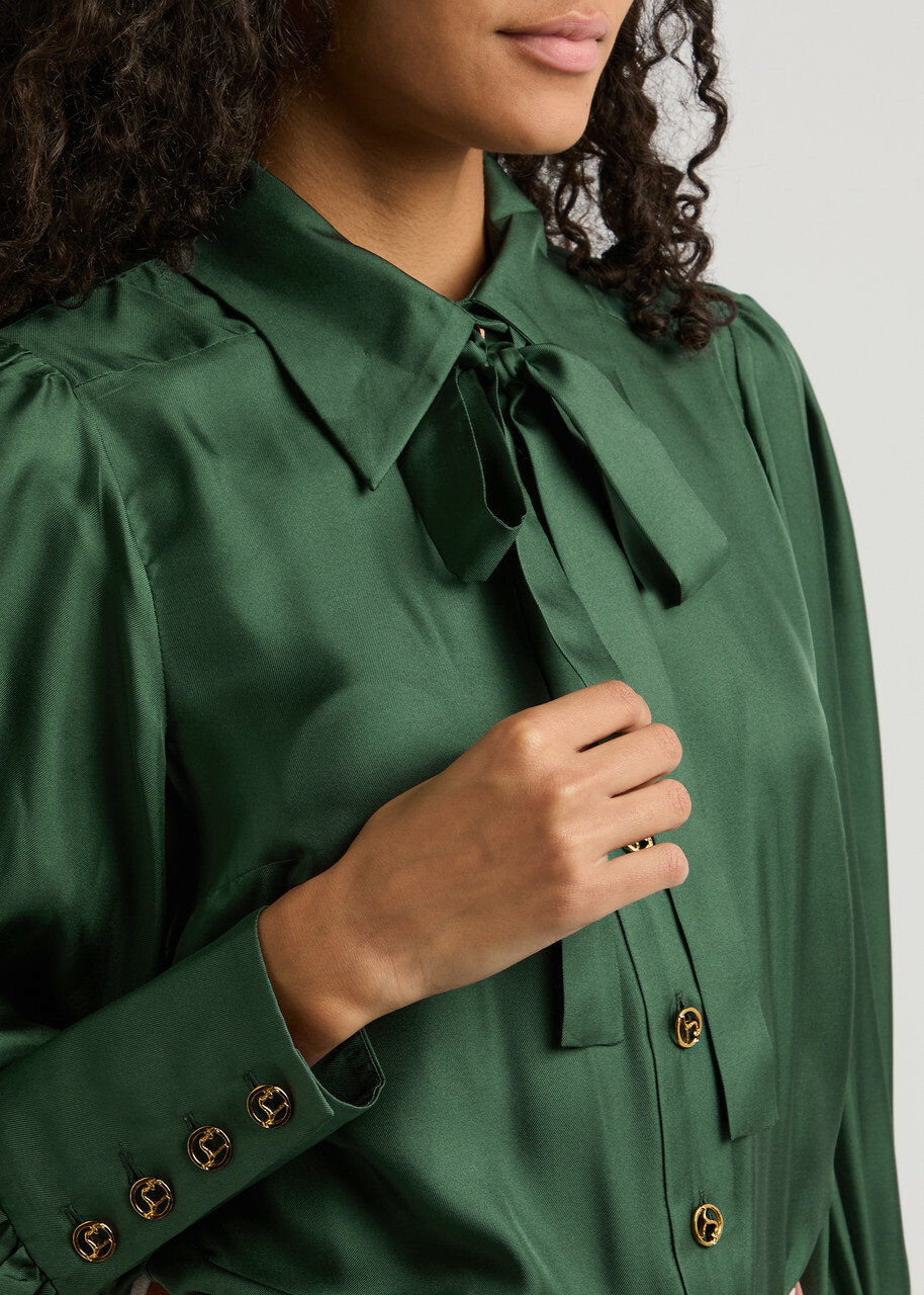 slim fit dress slacks Mens Shiny Silky Vibrant Green Satin High Collar French Cuff Shirt Sangi Sebastian Coll. XLarge