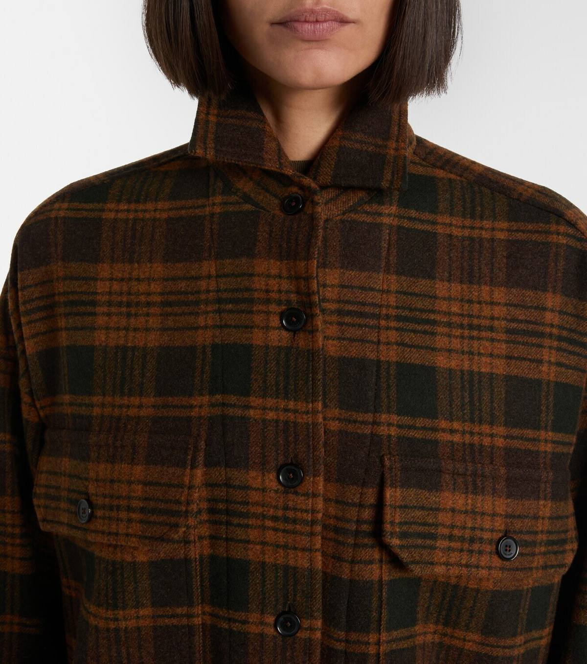 Loro Piana Darby checked wool and cashmere overshirt