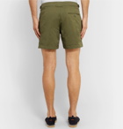 Orlebar Brown - Bulldog Cotton-Blend Twill Shorts - Army green