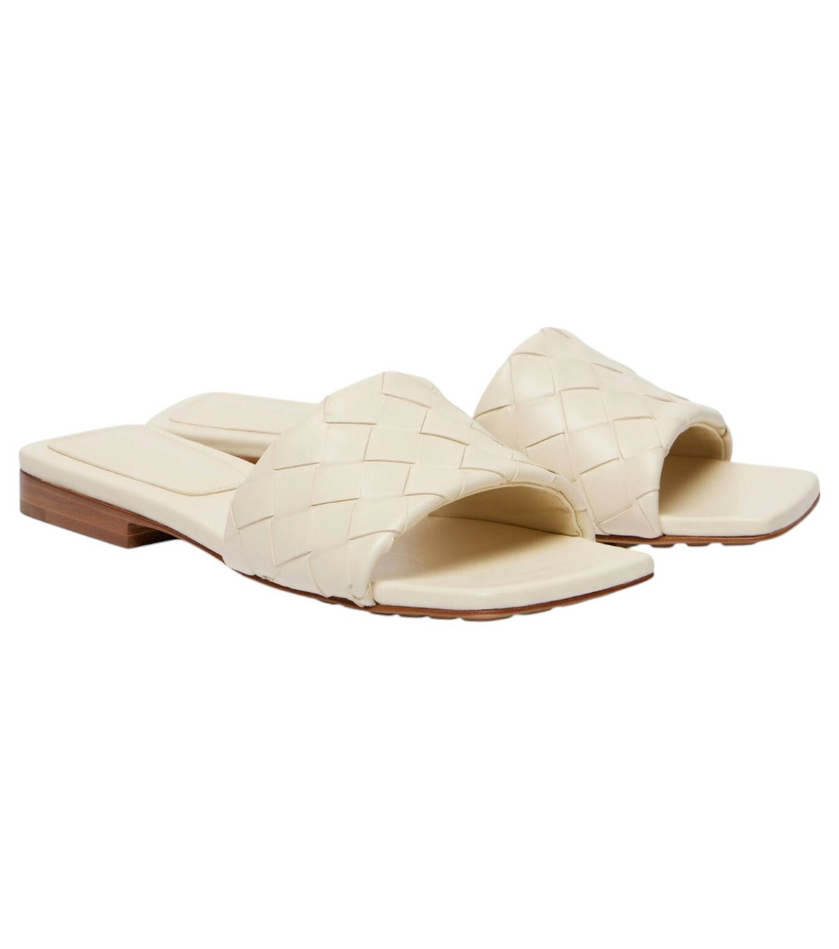 Bottega Veneta White Adamo Slippers Bottega Veneta