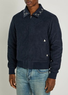Cherry Los Angeles Charro Embroidered-collar Corduroy Jacket Navy