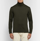 Officine Generale - Slim-Fit Merino Wool Rollneck Sweater - Men - Dark green