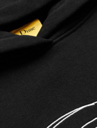 DIME - Twister Embroidered Cotton-Jersey Hoodie - Black