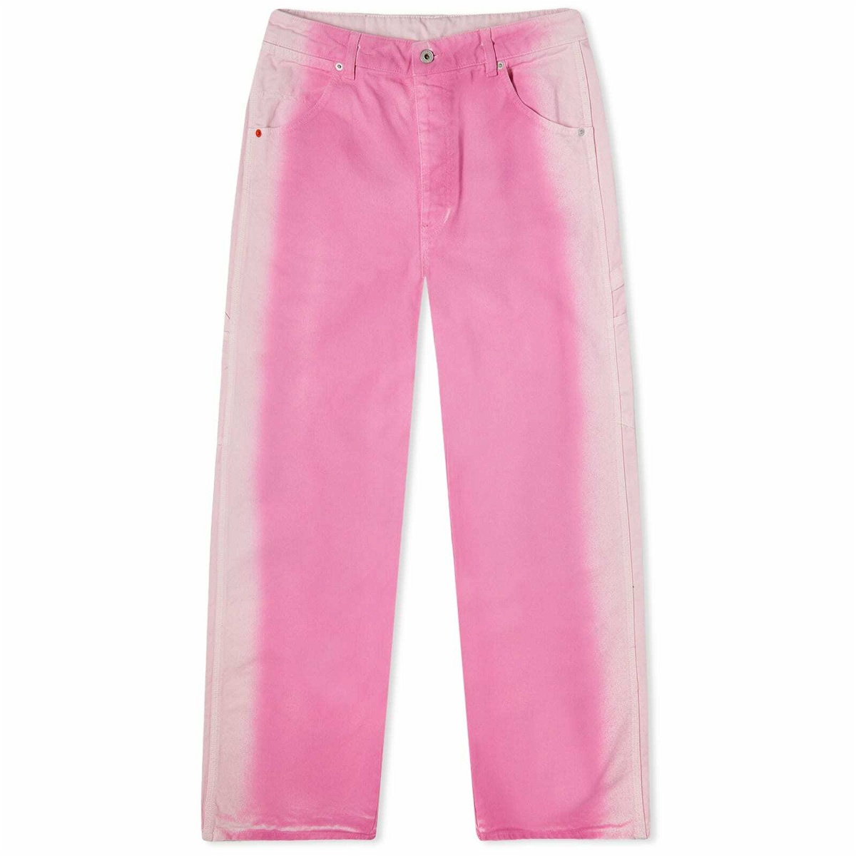 Heron Preston Women's Gradient Denim Carpenter Jeans in Pink Heron Preston