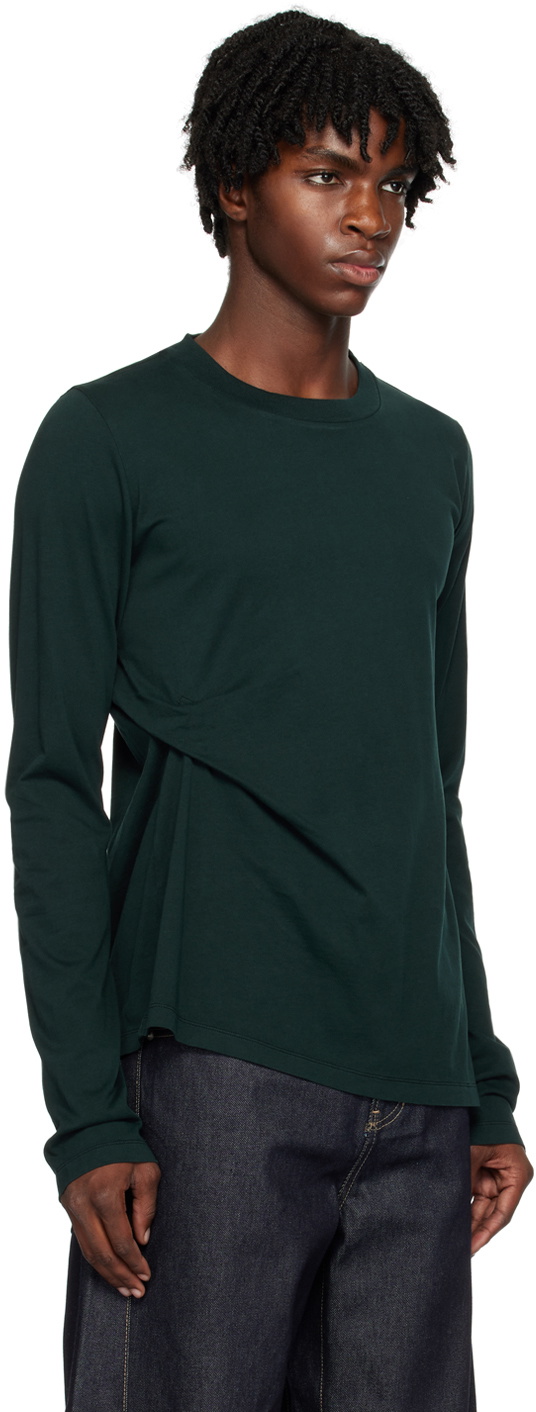 Marina Yee Green Tuck Long Sleeve T-shirt