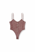 Diesel Thong bodysuit in marbled ribbed jersey - T-Shirts Womens in Brown