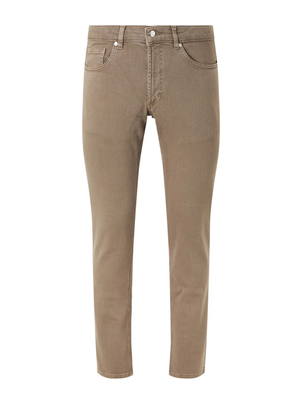 Photo: Peter Millar - Fairfield Straight-Leg Garment-Dyed Jeans - Brown