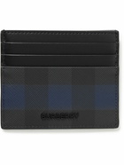 Burberry - Leather-Trimmed Checked Coated-Canvas Cardholder