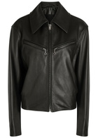 Lemaire Leather Jacket Dark Brown