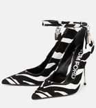 Tom Ford Padlock zebra-print velvet pumps