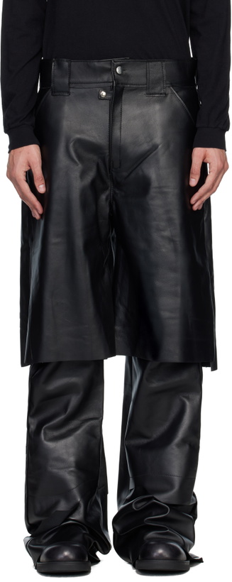 Photo: Swampgod Black Stövel Wide Leather Pants
