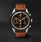 Bell & Ross - BR 126 Sport Heritage GMT and Flyback Chronograph Steel and Leather Watch, Ref. No. BRV126-FLY-GMT/SCA - Black