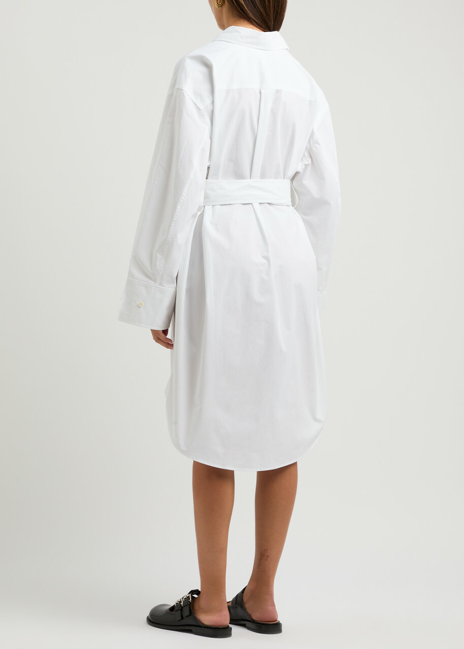 JW Anderson Belted Cotton-poplin Shirt Dress White JW Anderson