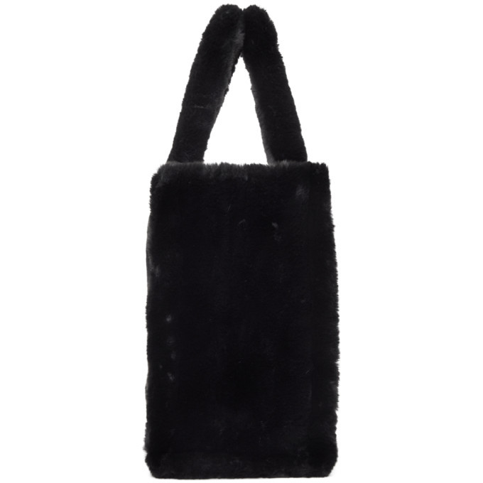 Stand Studio Black Faux-Fur Large Lola Tote