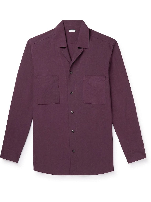 Photo: Caruso - Convertible-Collar Lyocell Shirt - Purple