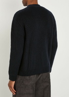 Wax London Walker Ribbed Wool-blend Cardigan Navy